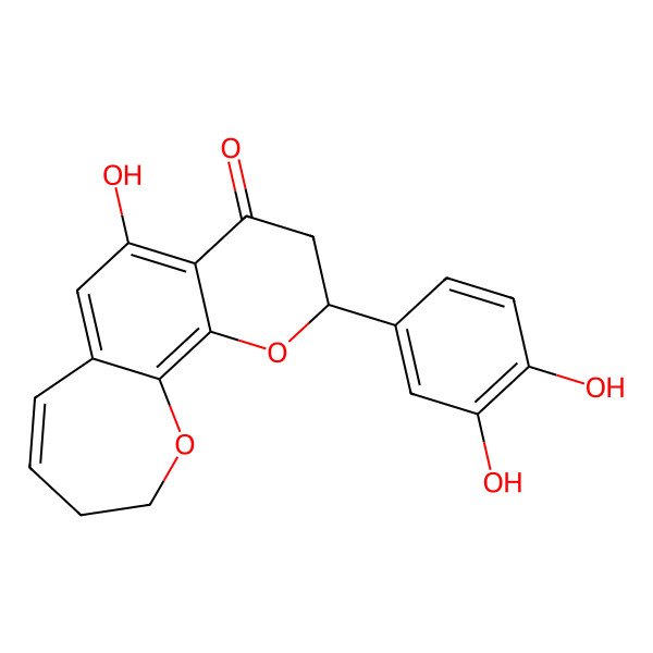 2D Structure of 2-(3,4-Dihydroxyphenyl)-5-hydroxy-2,3,9,10-tetrahydropyrano[3,2-i][1]benzoxepin-4-one