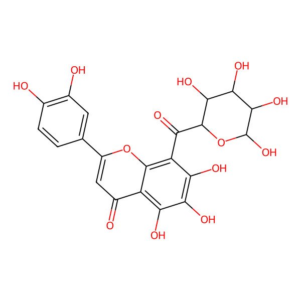2D Structure of 2-(3,4-Dihydroxyphenyl)-5,6,7-trihydroxy-8-(3,4,5,6-tetrahydroxyoxane-2-carbonyl)chromen-4-one