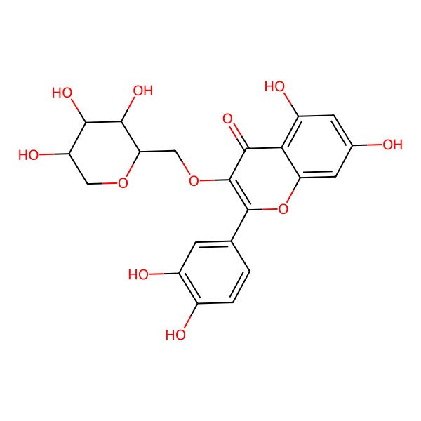 2D Structure of 2-(3,4-Dihydroxyphenyl)-5,7-dihydroxy-3-[(3,4,5-trihydroxyoxan-2-yl)methoxy]chromen-4-one