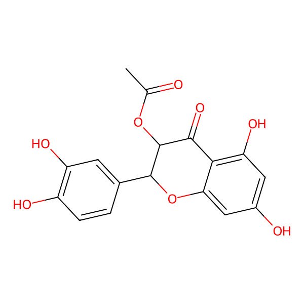 2D Structure of [2-(3,4-Dihydroxyphenyl)-5,7-dihydroxy-4-oxo-2,3-dihydrochromen-3-yl] acetate