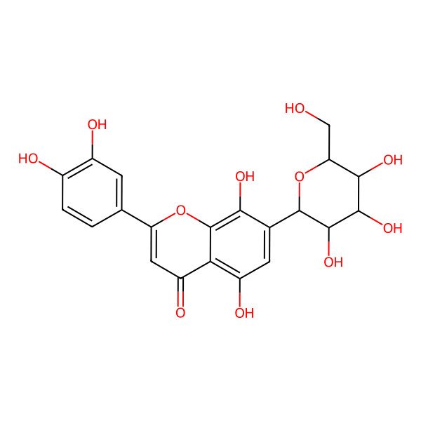 2D Structure of 2-(3,4-Dihydroxyphenyl)-5,8-dihydroxy-7-[3,4,5-trihydroxy-6-(hydroxymethyl)oxan-2-yl]chromen-4-one