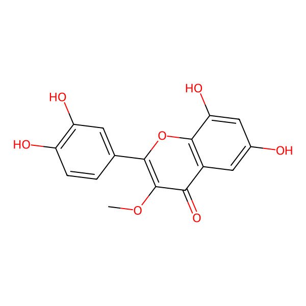 2D Structure of 2-(3,4-Dihydroxyphenyl)-6,8-dihydroxy-3-methoxychromen-4-one
