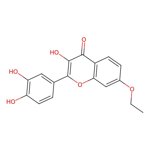 2D Structure of 2-(3,4-Dihydroxyphenyl)-7-ethoxy-3-hydroxy-4H-1-benzopyran-4-one
