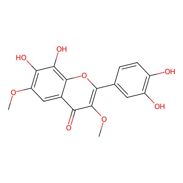 2D Structure of 2-(3,4-Dihydroxyphenyl)-7,8-dihydroxy-3,6-dimethoxychromen-4-one