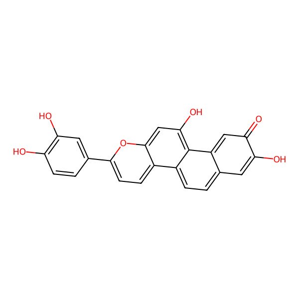 2D Structure of 2-(3,4-Dihydroxyphenyl)-8,11-dihydroxynaphtho[2,1-f]chromen-9-one