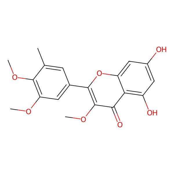 2D Structure of 2-(3,4-Dimethoxy-5-methylphenyl)-5,7-dihydroxy-3-methoxychromen-4-one 2D Structure of 2-(3,4-Dimethoxy-5-methylphenyl)-5,7-dihydroxy-3-methoxychromen-4-one