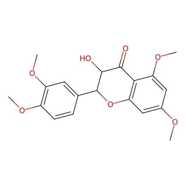 2D Structure of 2-(3,4-Dimethoxyphenyl)-3-hydroxy-5,7-dimethoxy-2,3-dihydro-4H-chromen-4-one