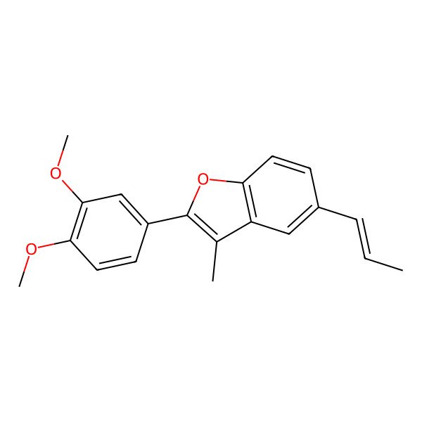2D Structure of 2-(3,4-Dimethoxyphenyl)-3-methyl-5-(prop-1-en-1-yl)-1-benzofuran