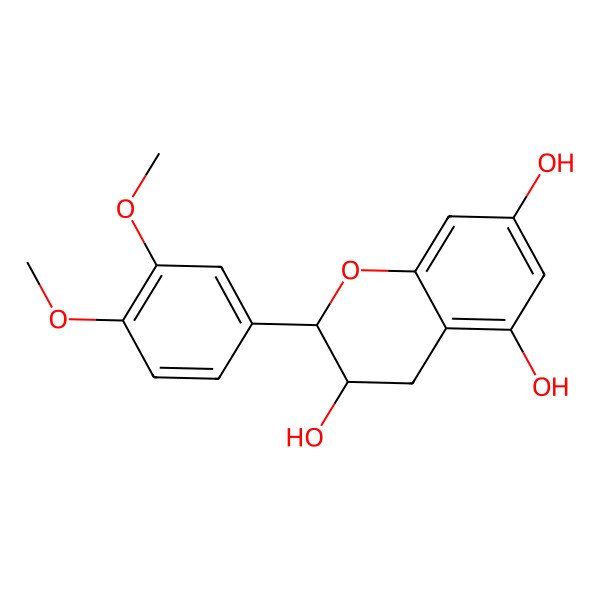 2D Structure of 2-(3,4-dimethoxyphenyl)-3,4-dihydro-2H-chromene-3,5,7-triol 2D Structure of 2-(3,4-dimethoxyphenyl)-3,4-dihydro-2H-chromene-3,5,7-triol