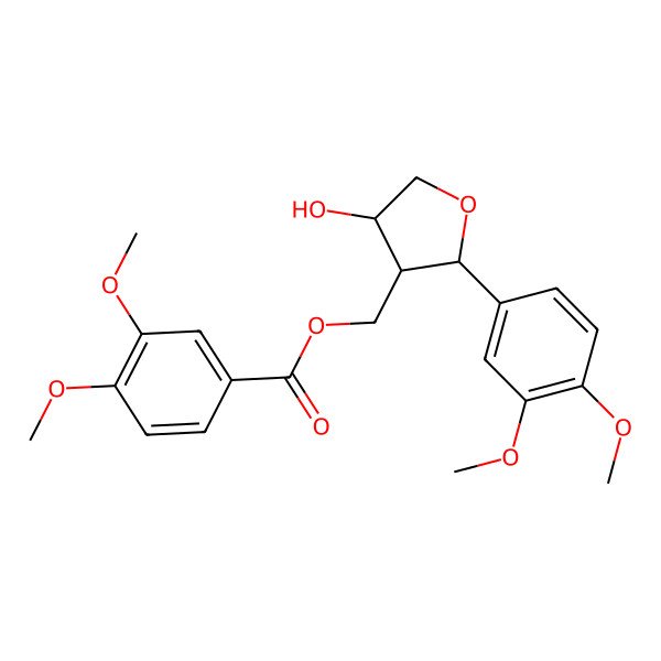 2D Structure of [2-(3,4-Dimethoxyphenyl)-4-hydroxyoxolan-3-yl]methyl 3,4-dimethoxybenzoate