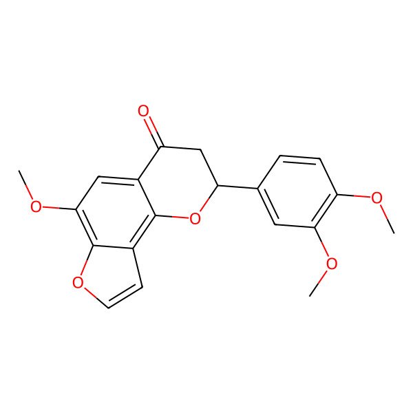 2D Structure of 2-(3,4-Dimethoxyphenyl)-6-methoxy-2,3-dihydrofuro[2,3-h]chromen-4-one