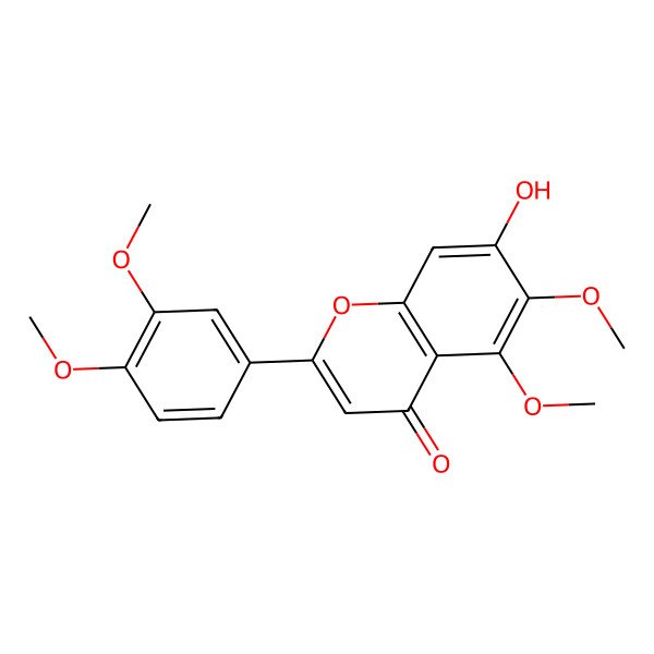 2D Structure of 2-(3,4-Dimethoxyphenyl)-7-hydroxy-5,6-dimethoxychromen-4-one