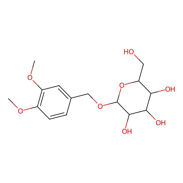 2D Structure of 2-[(3,4-Dimethoxyphenyl)methoxy]-6-(hydroxymethyl)oxane-3,4,5-triol