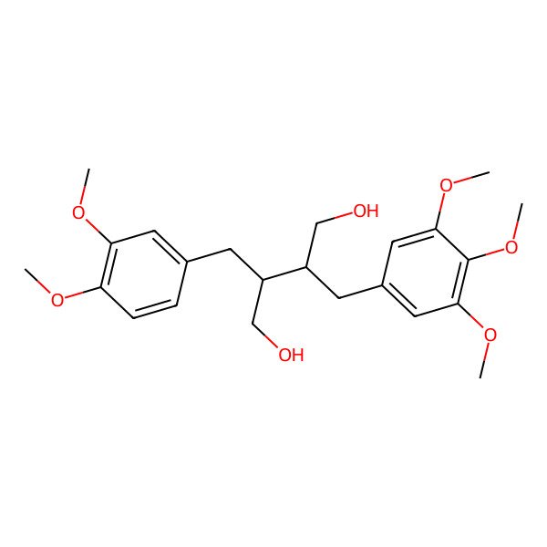 2D Structure of 2-[(3,4-Dimethoxyphenyl)methyl]-3-[(3,4,5-trimethoxyphenyl)methyl]butane-1,4-diol