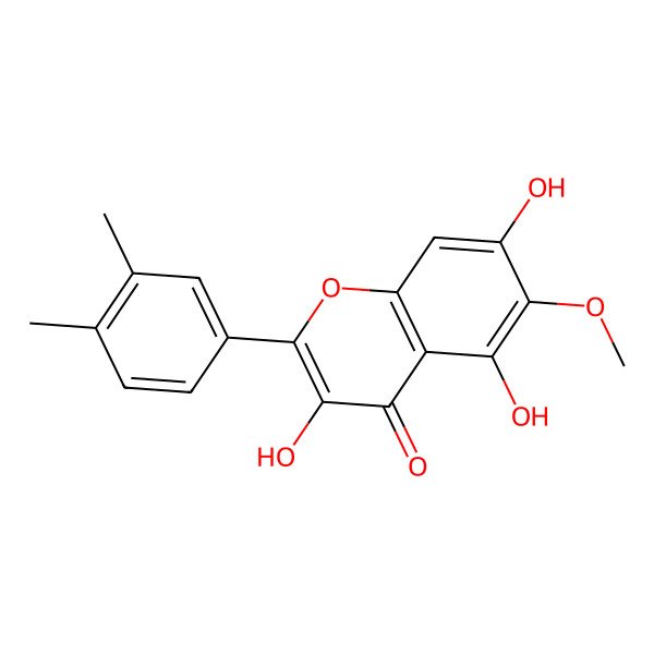 2D Structure of 2-(3,4-Dimethylphenyl)-3,5,7-trihydroxy-6-methoxychromen-4-one
