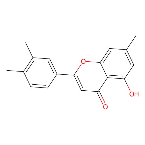 2D Structure of 2-(3,4-Dimethylphenyl)-5-hydroxy-7-methylchromen-4-one