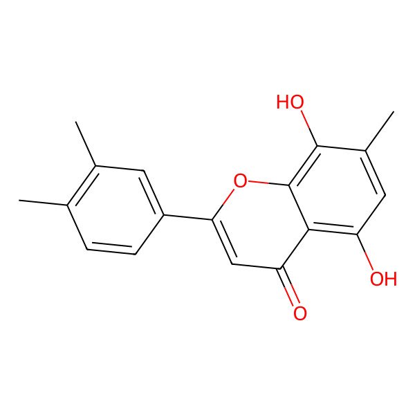 2D Structure of 2-(3,4-Dimethylphenyl)-5,8-dihydroxy-7-methylchromen-4-one