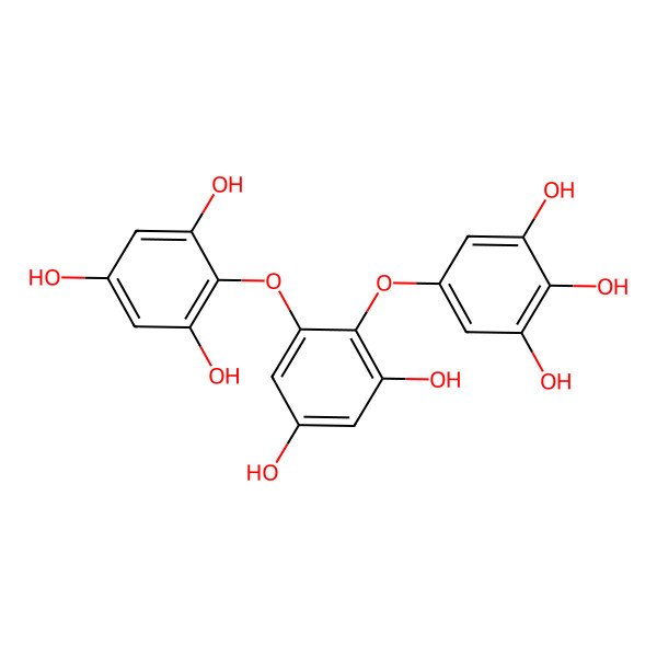 2D Structure of 2-[3,5-Dihydroxy-2-(3,4,5-trihydroxyphenoxy)phenoxy]benzene-1,3,5-triol