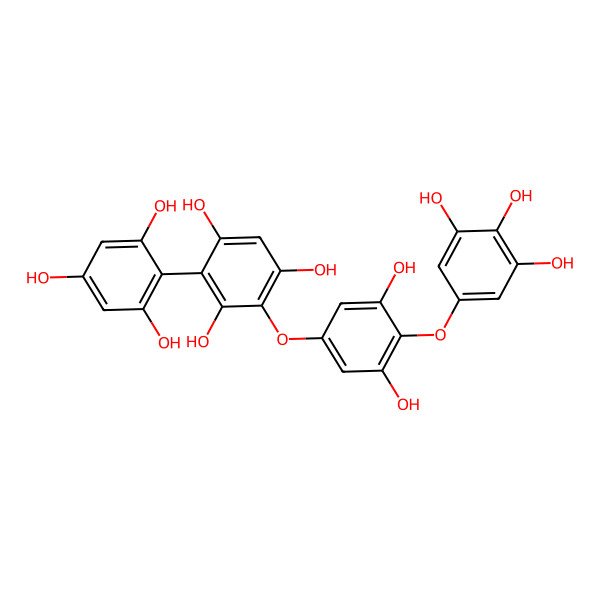 2D Structure of 2-[3,5-Dihydroxy-4-(3,4,5-trihydroxyphenoxy)phenoxy]-4-(2,4,6-trihydroxyphenyl)benzene-1,3,5-triol