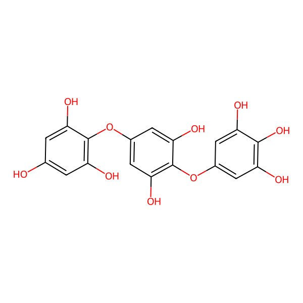 2D Structure of 5-[2,6-Dihydroxy-4-(2,4,6-trihydroxyphenoxy)phenoxy]-1,2,3-benzenetriol