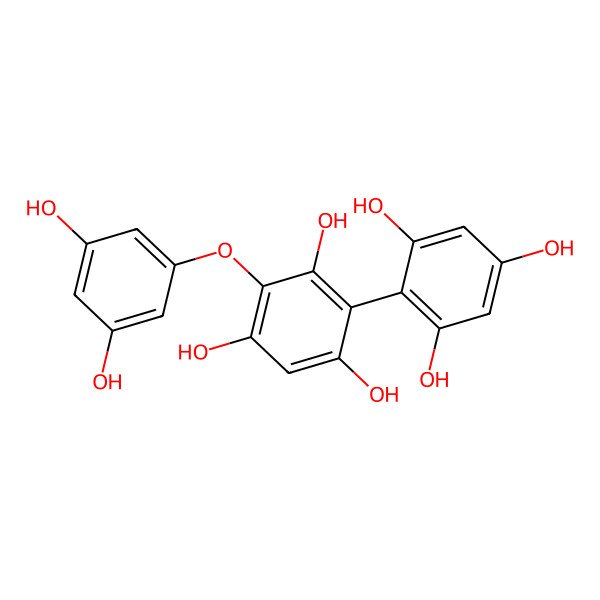 2D Structure of 2-(3,5-Dihydroxyphenoxy)-4-(2,4,6-trihydroxyphenyl)benzene-1,3,5-triol