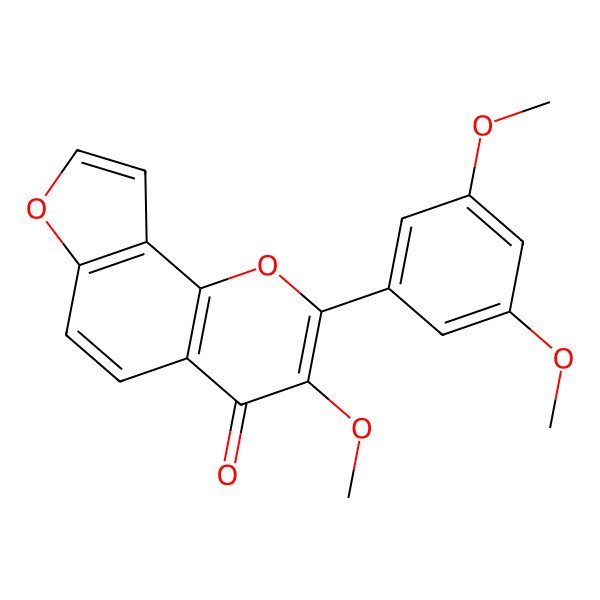 2D Structure of 2-(3,5-Dimethoxyphenyl)-3-methoxyfuro[2,3-h]chromen-4-one
