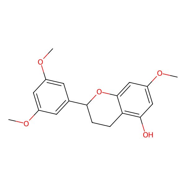2D Structure of 2-(3,5-Dimethoxyphenyl)-3,4-dihydro-7-methoxy-2H-1-benzopyran-5-ol