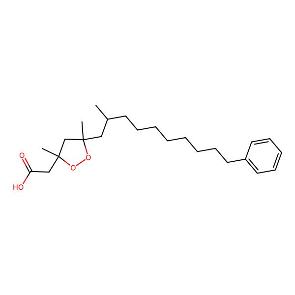 2D Structure of 2-[3,5-Dimethyl-5-(2-methyl-10-phenyldecyl)dioxolan-3-yl]acetic acid