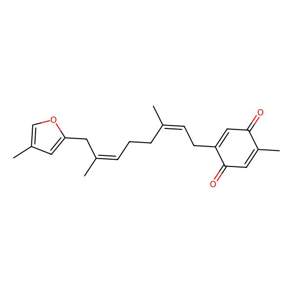2D Structure of 2-[3,7-Dimethyl-8-(4-methylfuran-2-yl)octa-2,6-dienyl]-5-methylcyclohexa-2,5-diene-1,4-dione
