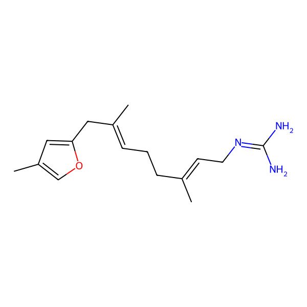 2D Structure of 2-[3,7-Dimethyl-8-(4-methylfuran-2-yl)octa-2,6-dienyl]guanidine