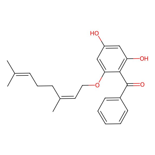 2D Structure of [2-(3,7-Dimethylocta-2,6-dienoxy)-4,6-dihydroxyphenyl]-phenylmethanone