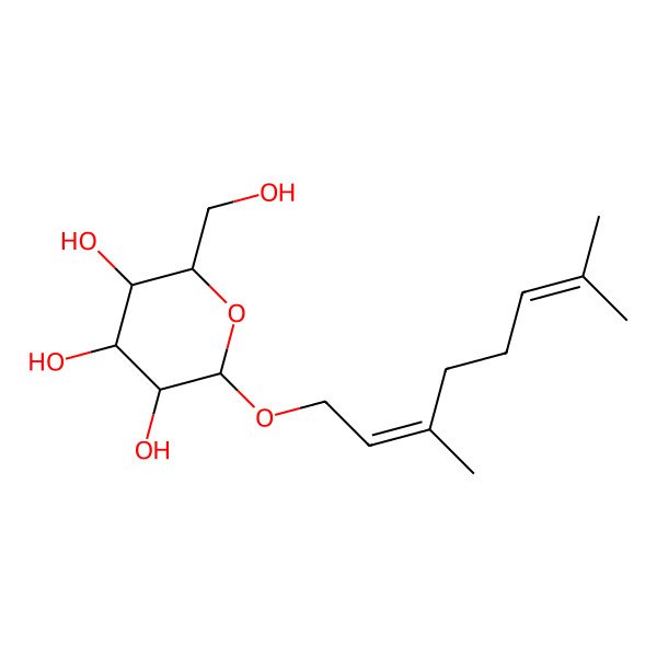 2D Structure of 2-(3,7-Dimethylocta-2,6-dienoxy)-6-(hydroxymethyl)oxane-3,4,5-triol 2D Structure of 2-(3,7-Dimethylocta-2,6-dienoxy)-6-(hydroxymethyl)oxane-3,4,5-triol