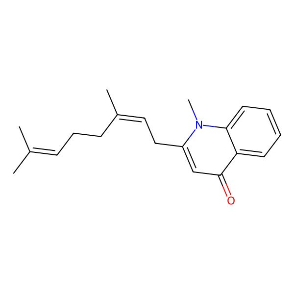 2D Structure of 2-(3,7-Dimethylocta-2,6-dienyl)-1-methylquinolin-4-one