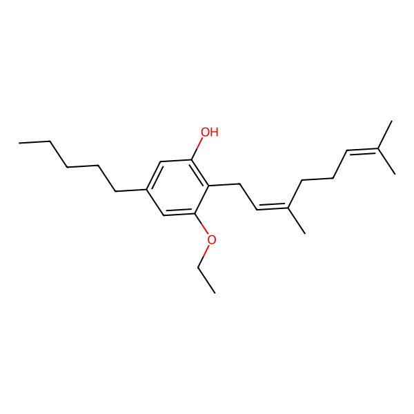 2D Structure of 2-(3,7-Dimethylocta-2,6-dienyl)-3-ethoxy-5-pentylphenol