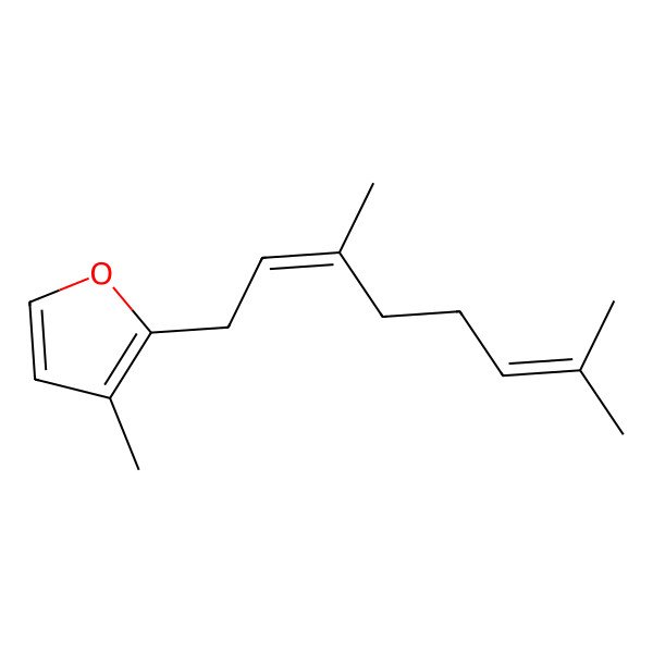 2D Structure of 2-(3,7-Dimethylocta-2,6-dienyl)-3-methylfuran