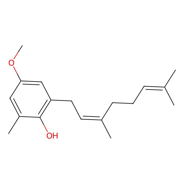 2D Structure of 2-(3,7-Dimethylocta-2,6-dienyl)-4-methoxy-6-methylphenol