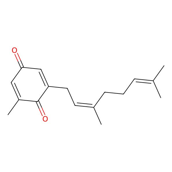 2D Structure of 2-(3,7-Dimethylocta-2,6-dienyl)-6-methylcyclohexa-2,5-diene-1,4-dione