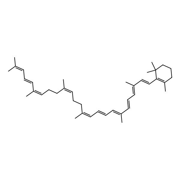 2D Structure of 2-(3,7,12,16,20,24-Hexamethylpentacosa-1,3,5,7,9,11,15,19,21,23-decaenyl)-1,3,3-trimethylcyclohexene