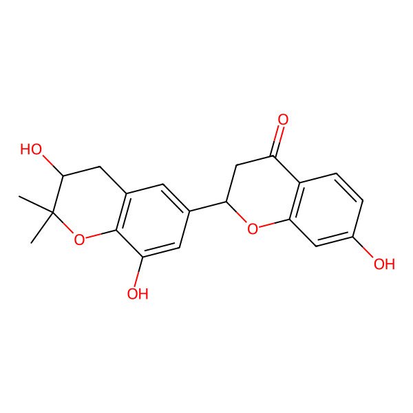 2D Structure of 2-(3,8-Dihydroxy-2,2-dimethyl-3,4-dihydrochromen-6-yl)-7-hydroxy-2,3-dihydrochromen-4-one