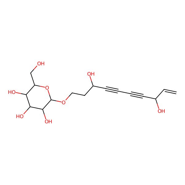 2D Structure of 2-(3,8-Dihydroxydec-9-en-4,6-diynoxy)-6-(hydroxymethyl)oxane-3,4,5-triol
