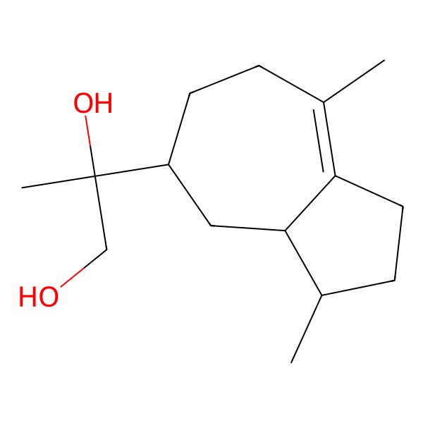 2D Structure of 2-(3,8-Dimethyl-1,2,3,3a,4,5,6,7-octahydroazulen-5-yl)propane-1,2-diol