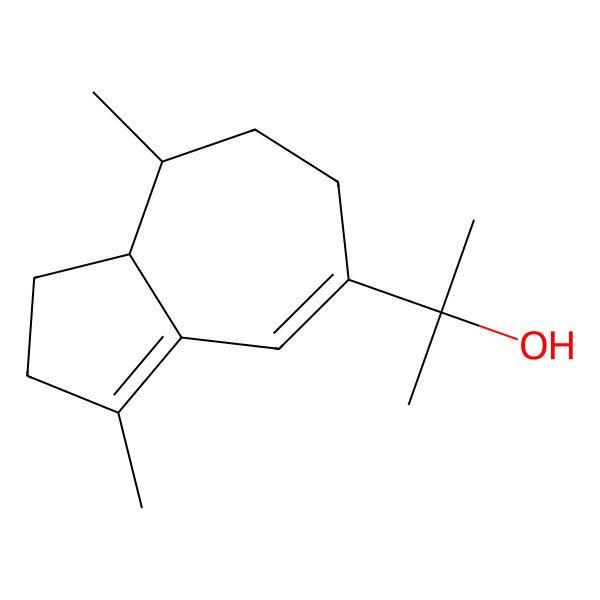 2D Structure of 2-(3,8-Dimethyl-1,2,6,7,8,8a-hexahydroazulen-5-yl)propan-2-ol