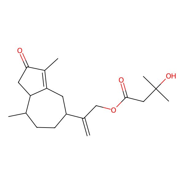 2D Structure of 2-(3,8-dimethyl-2-oxo-4,5,6,7,8,8a-hexahydro-1H-azulen-5-yl)prop-2-enyl 3-hydroxy-3-methylbutanoate