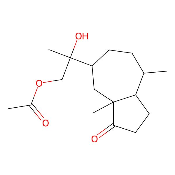 2D Structure of [2-(3a,8-Dimethyl-3-oxo-1,2,4,5,6,7,8,8a-octahydroazulen-5-yl)-2-hydroxypropyl] acetate