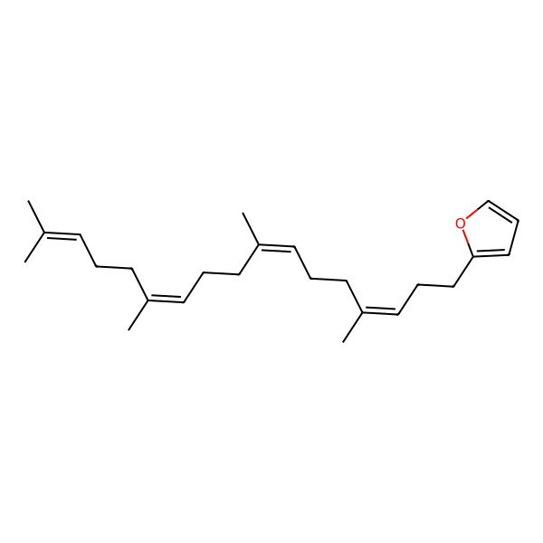 2D Structure of 2-[(3E,7E,11E)-4,8,12,16-tetramethylheptadeca-3,7,11,15-tetraenyl]furan
