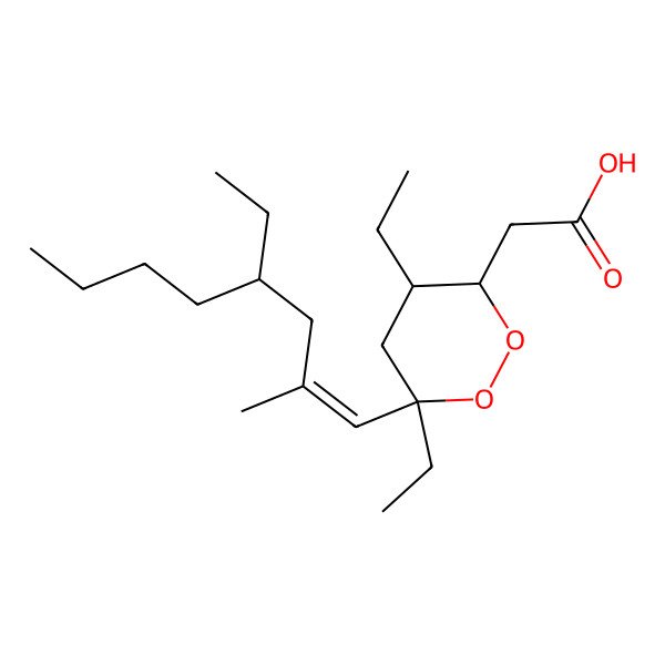 2D Structure of 2-[(3R,4R,6S)-4,6-diethyl-6-[(E,4S)-4-ethyl-2-methyloct-1-enyl]dioxan-3-yl]acetic acid