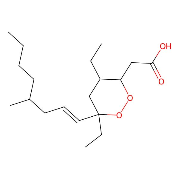 2D Structure of 2-[(3R,4R,6S)-4,6-diethyl-6-[(E,4S)-4-methyloct-1-enyl]dioxan-3-yl]acetic acid