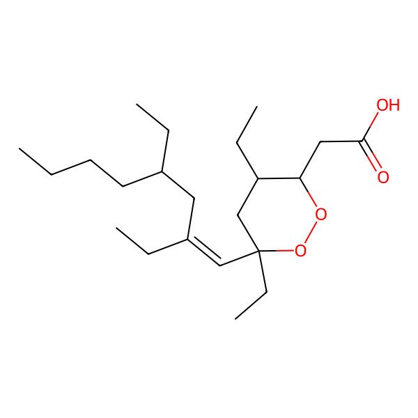 2D Structure of 2-[(3R,4R,6S)-6-[(E,4S)-2,4-diethyloct-1-enyl]-4,6-diethyldioxan-3-yl]acetic acid