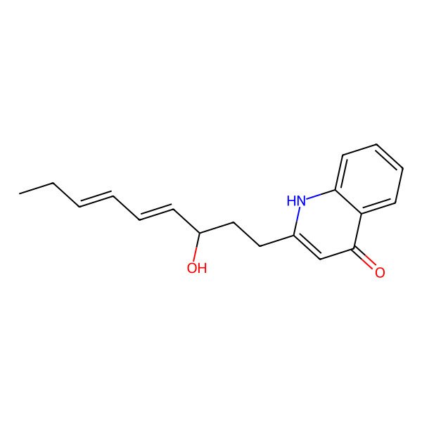 2D Structure of 2-[(3S,4E,6Z)-3-hydroxynona-4,6-dienyl]-1H-quinolin-4-one
