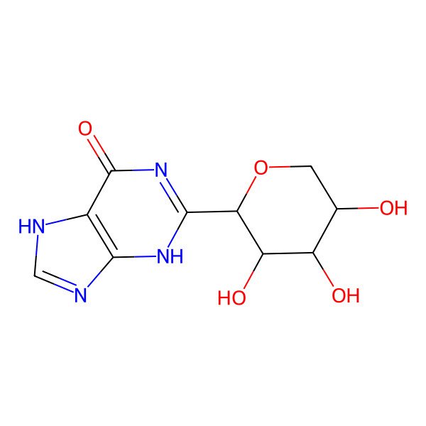 2D Structure of 2-[(3S,4R,5R)-3,4,5-trihydroxyoxan-2-yl]-3,7-dihydropurin-6-one